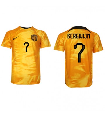 Maillot de foot Pays-Bas Steven Bergwijn #7 Domicile Monde 2022 Manches Courte